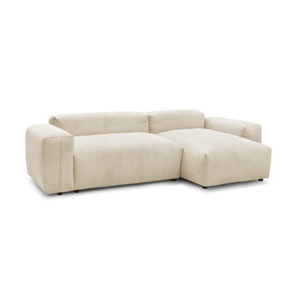 Smėlio spalvos velvetinė kampinė sofa (dešinysis kampas) Lafayette - Bobochic Paris-image-2