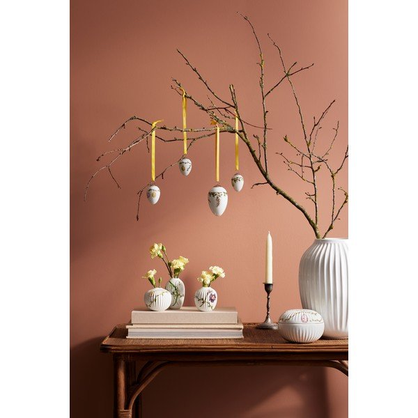 3 miniatiūrinių porcelianinių vazų rinkinys Kähler Design Hammershøi Spring-image-2