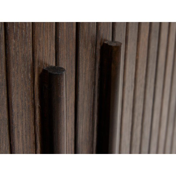 Tamsios natūralios spalvos spintelė iš ąžuolo su stumdomomis durimis 100x118x40 cm Meta – Unique Furniture-image-4