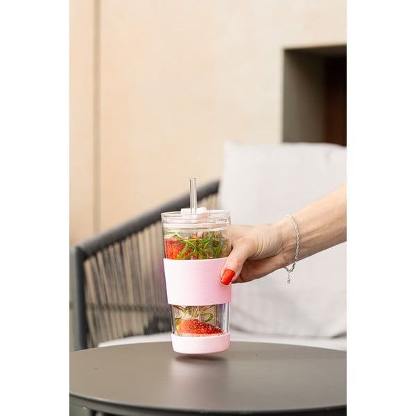 Termo puodelis rožinės spalvos 600 ml Fuori – Vialli Design-image-3