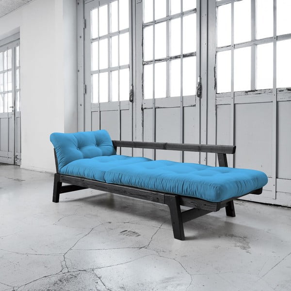 Sofa lova "Karup Step" juoda / horizontali mėlyna