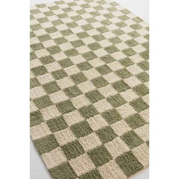 Žalios spalvos/kreminės spalvos iš medvilnės kilimas 170x240 cm Mela – Jotex-image-4