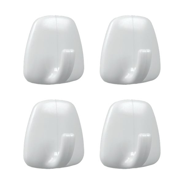Su montavimu be gręžimo baltos spalvos iš plastiko kabliai 4 vnt. – Metaltex-image-1