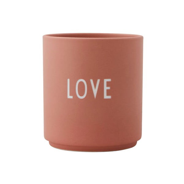 Iš porceliano  puodelis rožinės spalvos/smėlio spalvos 300 ml Love – Design Letters