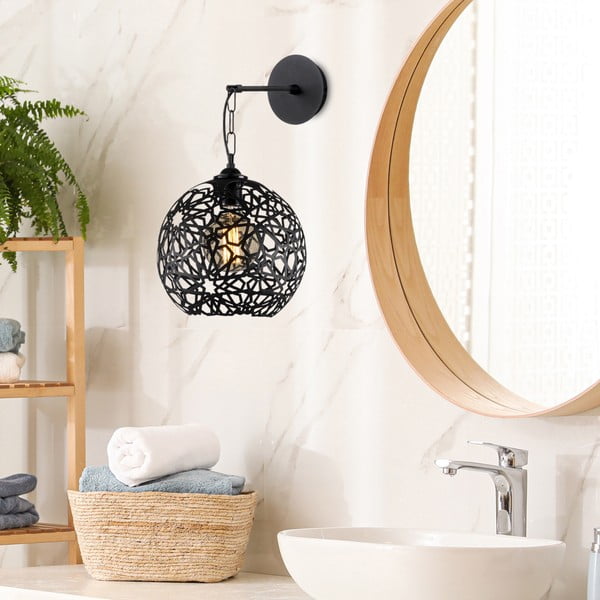 Sieninė lempa juodos spalvos ø 25 cm Fellini – Opviq lights-image-1