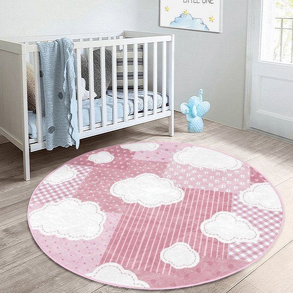 Vaikiškas kilimas rožinės spalvos ø 100 cm Comfort – Mila Home-image-2