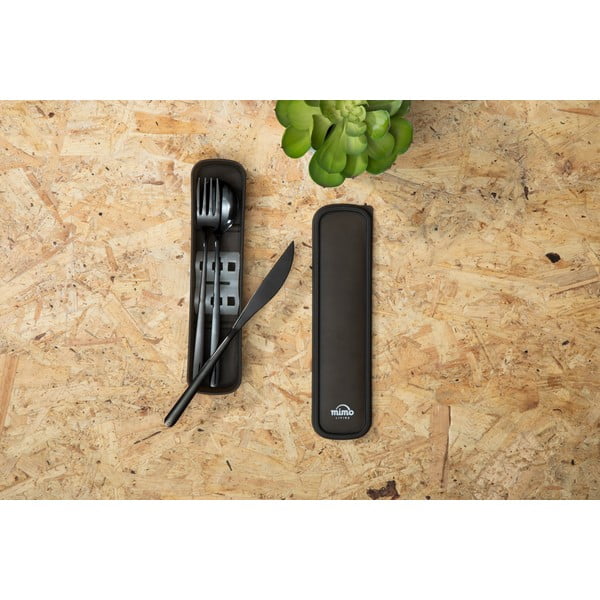 Stalo įrankiai juodos spalvos iš nerūdijančio plieno 3 vnt. Mimo – Premier Housewares-image-1