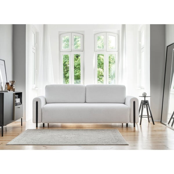 Pilkos spalvos iš boucle sulankstoma/su sandėliavimo vieta sofa 244 cm Arcadova – ELTAP-image-1