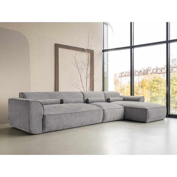 Kampinė sofa šviesiai pilkos spalvos (su dešiniuoju kampu) Flex Felix – Miuform-image-3