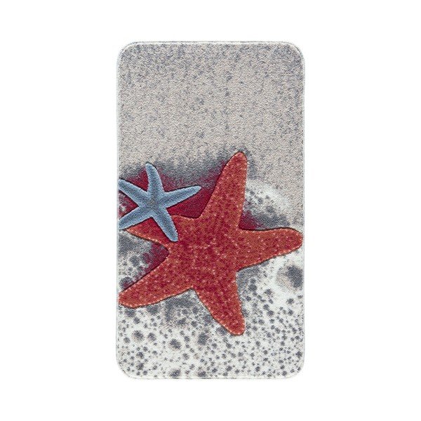 Raštuotas raudonas vonios kilimėlis Confetti Starfish, 80 x 140 cm-image-1