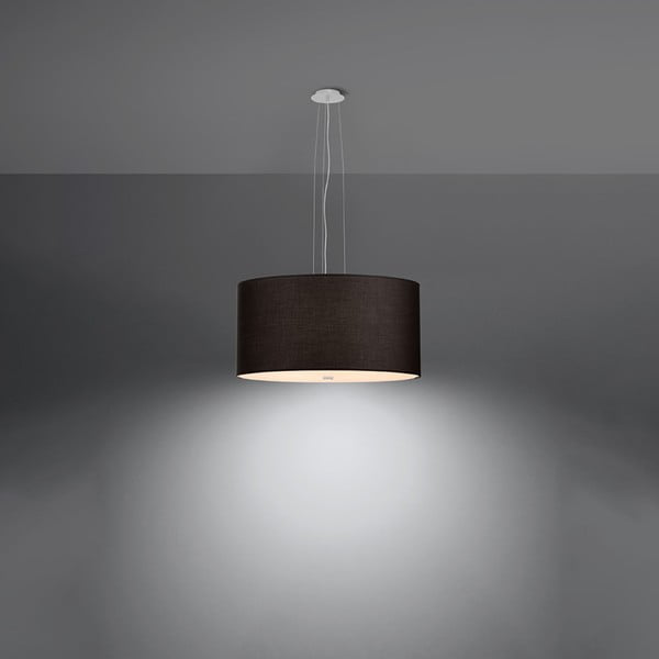 Kabantis šviestuvas juodos spalvos ø 50 cm su tekstiliniu gaubtu Volta – Sollux-image-2