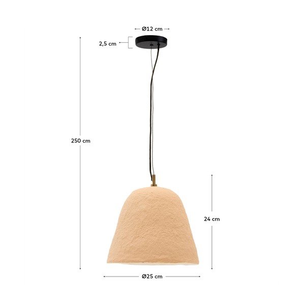 Smėlio spalvos kabantis šviestuvas ø 25 cm Lisora – Kave Home-image-4
