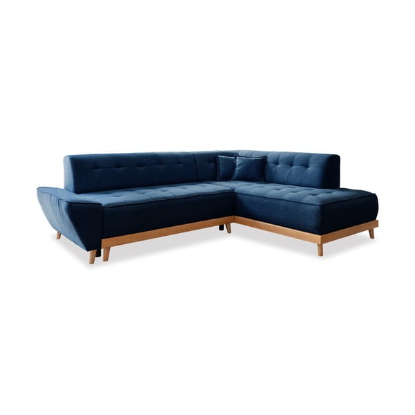 Tamsiai mėlyna sofa-lova Miuform Dazzling Daisy L, dešinysis kampas