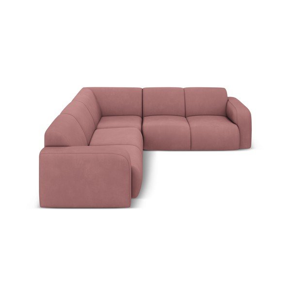 Kampinė sofa rožinės spalvos (kintama/„L“ formos) Molino – Micadoni Home