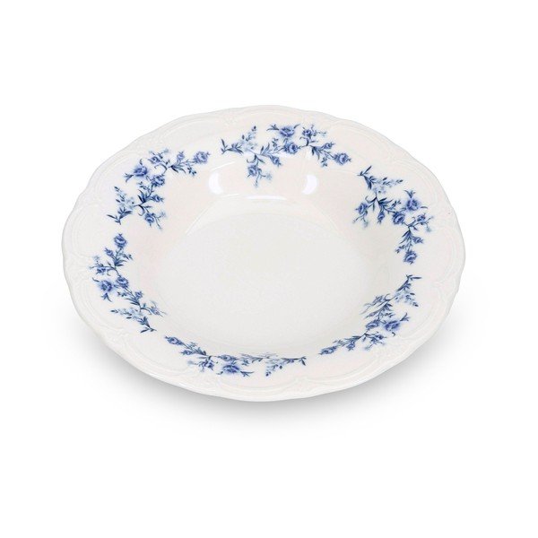 Baltos spalvos/mėlynos spalvos sriubos iš porceliano  lėkštė ø 23,5 cm Retro – BonBistro