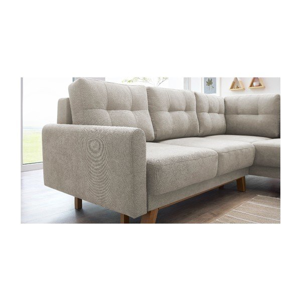Bobochic Paris Balio smėlio spalvos sofa-lova, dešinysis kampas, 244 cm-image-4