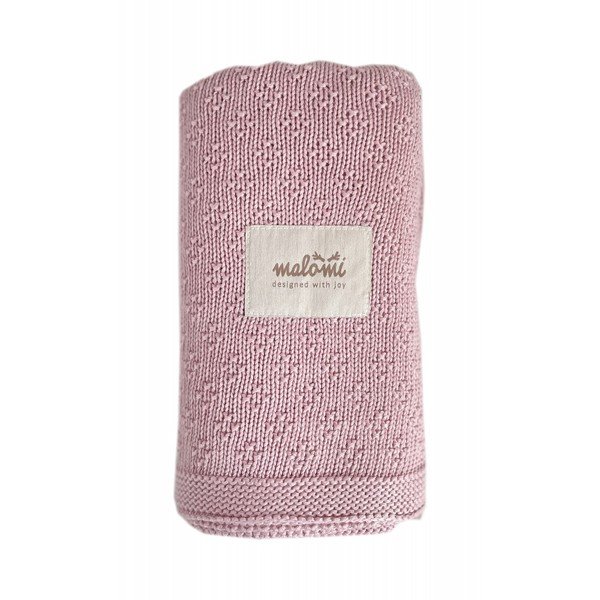 Rožinė bambuko antklodė kūdikiams 80x100 cm - Malomi Kids-image-1