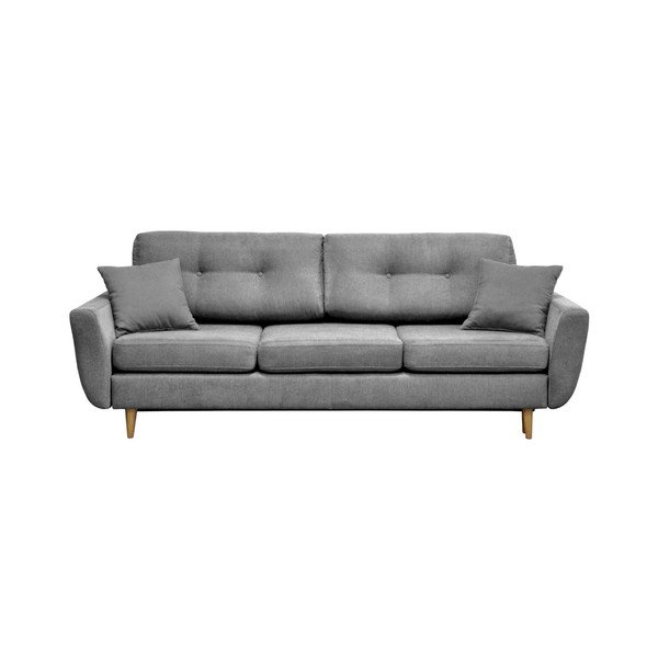Pilka sofa lova su šviesiomis kojomis Mazzini Sofos Rose