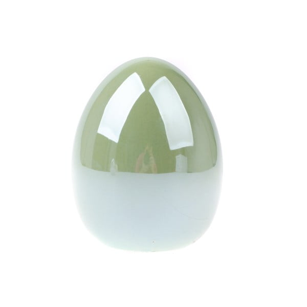 Žalias keraminis Dakls Velykų kiaušinio papuošalas, aukštis 10,3 cm