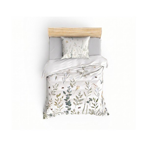 Baltos spalvos viengulė patalynė 200x140 cm Gardenia – Mijolnir