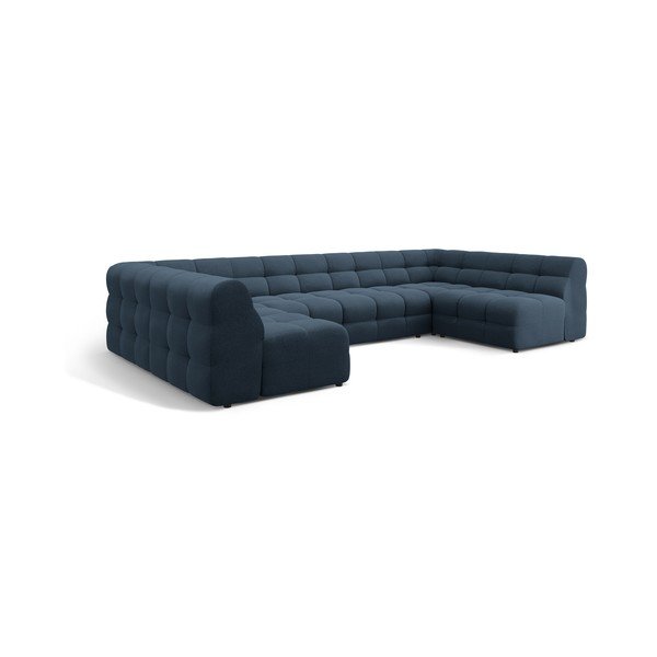 Tamsiai mėlynos spalvos kampinė sofa („U“ formos) Kendal – Micadoni -image-3