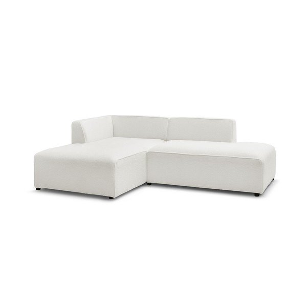 Baltos spalvos iš boucle modulinė kampinė sofa (su kairiuoju kampu/„L“ formos) Megeve – Bobochic Paris-image-3
