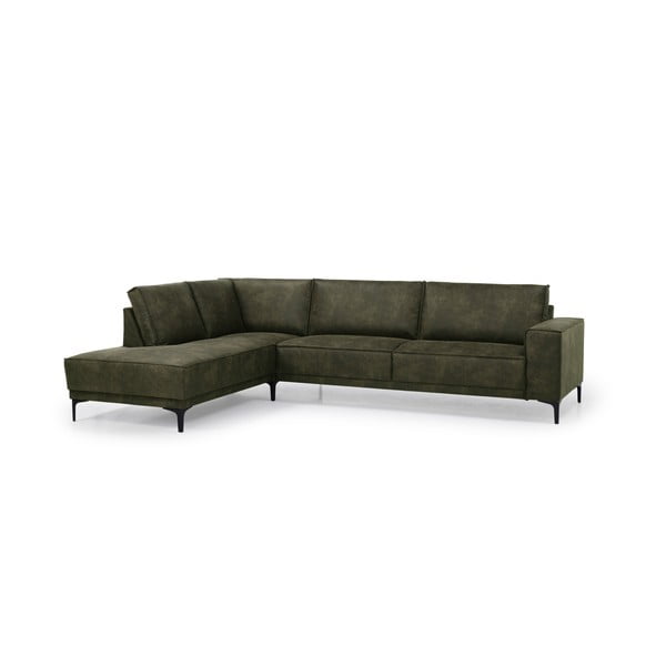 Iš dirbtinės odos kampinė sofa žalios spalvos (su kairiuoju kampu) Copenhagen – Scandic-image-2