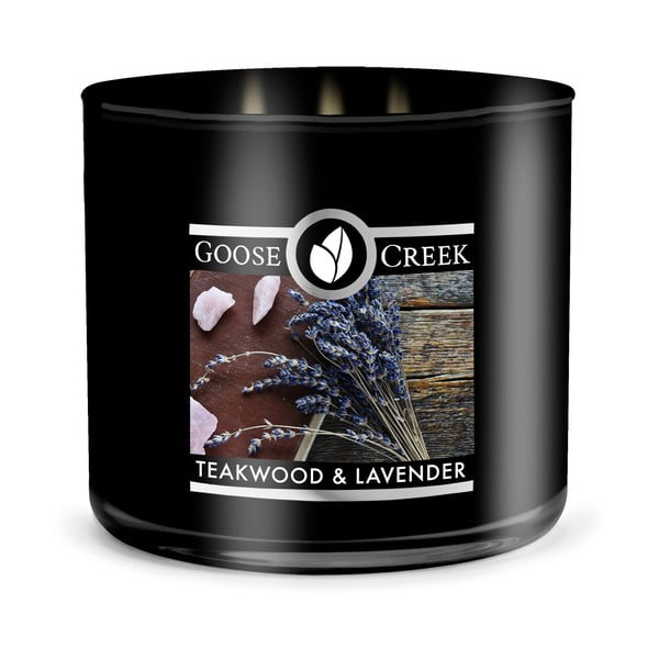 Vyriška kvapni žvakė indelyje Goose Creek Teakwood & Lavender, 35 hodin hoření