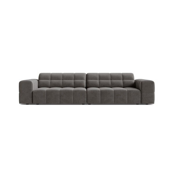 Pilkos spalvos sofa iš velveto 252 cm Chicago – Cosmopolitan Design