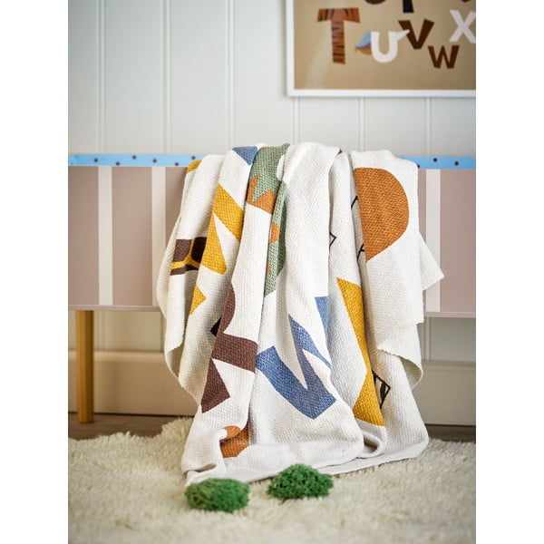 Iš perdirbtos medvilnės vaikiškas pledas 130x160 cm Memmo – Bloomingville Mini-image-2