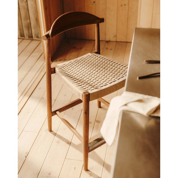 Medžio masyvo sodo baro taburetė rudos spalvos Nina – Kave Home-image-2