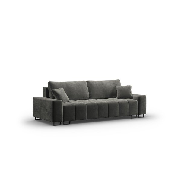 Pilkos spalvos iš velveto sulankstoma/su sandėliavimo vieta sofa 250 cm Wicklow – Cosmopolitan Design-image-2
