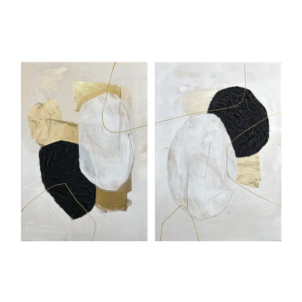 Paveikslai su rankomis tapytais elementais rinkinyje 2 vnt. 50x70 cm Crystal – Styler