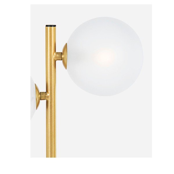 Auksinės spalvos iš plieno stalinis šviestuvas (aukštis 54 cm) su stiklo gaubtu Balls – Bizzotto-image-3