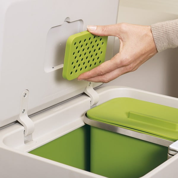 Maisto atliekų šiukšliadėžės baltos spalvos 2 vnt. Intelligent Waste – Joseph Joseph-image-1