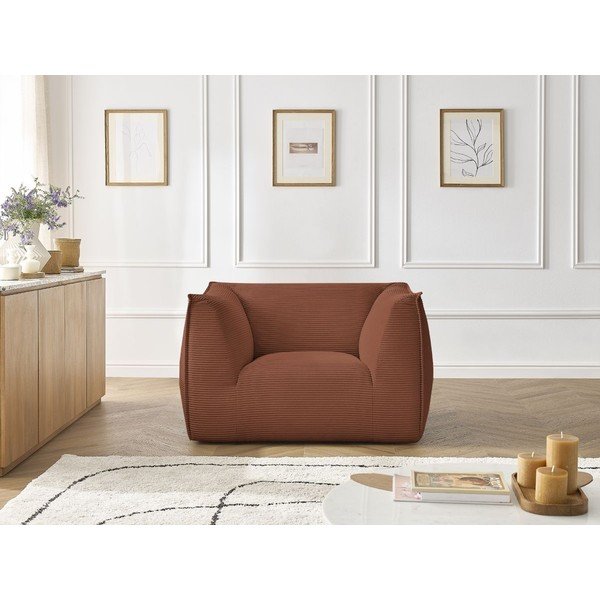 Oranžinės spalvos krėslas iš kordinio velveto Giorgia – Bobochic Paris-image-4