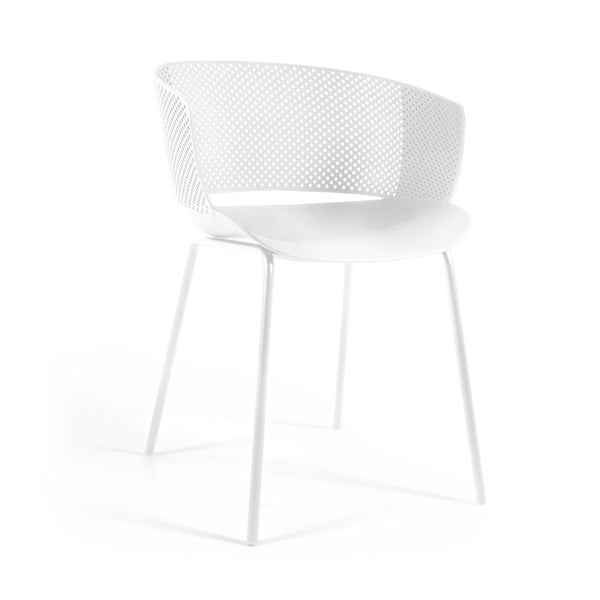 Metalinė/plastikinė sodo kėdė baltos spalvos Yeray – Kave Home