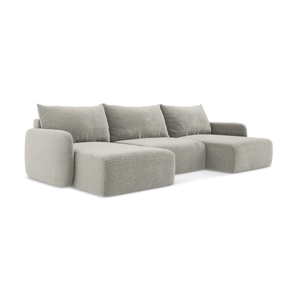 Šviesiai pilkos spalvos sulankstoma/su sandėliavimo vieta kampinė sofa Kalena – Makamii-image-2