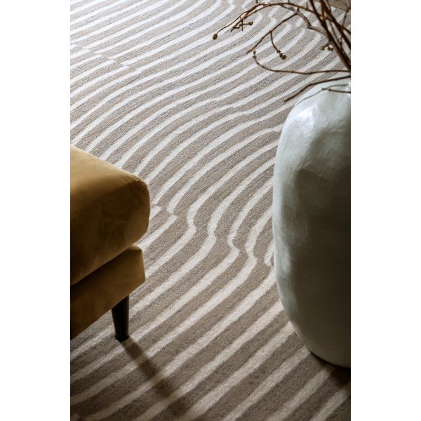 Pilkai smėlinės spalvos iš vilnos kilimas 133x190 cm Agnus Tides – Agnella-image-2