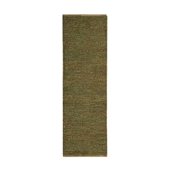 Rankų darbo iš džiuto kilimas tamsiai žalios spalvos 66x200 cm Soumak – Asiatic Carpets