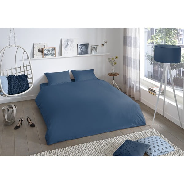 Mėlyna medvilninė dvigulė patalynė Good Morning Universal, 200 x 220 cm-image-1