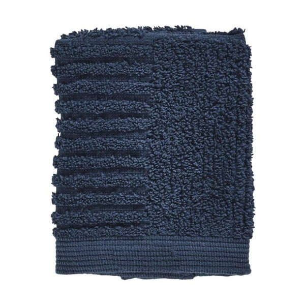 Tamsiai mėlynas 100% medvilninis rankšluostis veidui Zone Classic Dark Blue, 30 x 30 cm