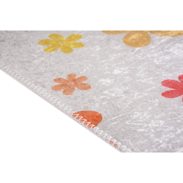 Skalbiamas oranžinės spalvos/dramblio kaulo spalvos vaikiškas kilimas 120x180 cm Fall Flowers – Vitaus-image-2