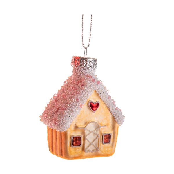 Iš stiklo eglutės papuošimas 7 cm House – Dakls