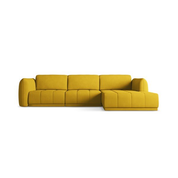 Geltonos spalvos kampinė sofa (su dešiniuoju kampu) Hoku – Makamii