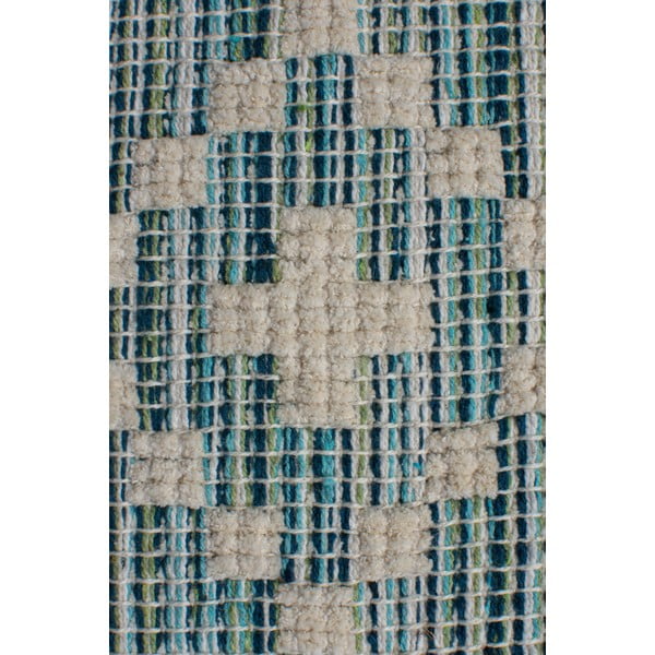 Smėlio ir mėlynos spalvos medvilninis kilimas Flair Rugs Leela, 60 x 200 cm-image-2