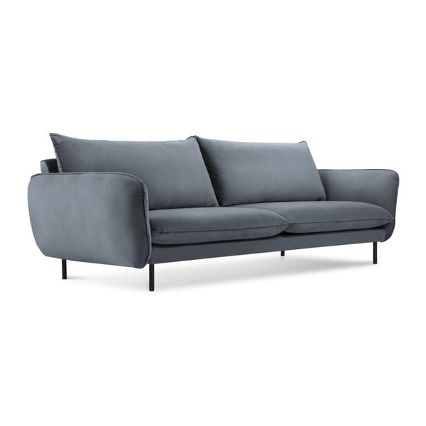 Pilka aksominė sofa Cosmopolitan Design Vienna, 230 cm