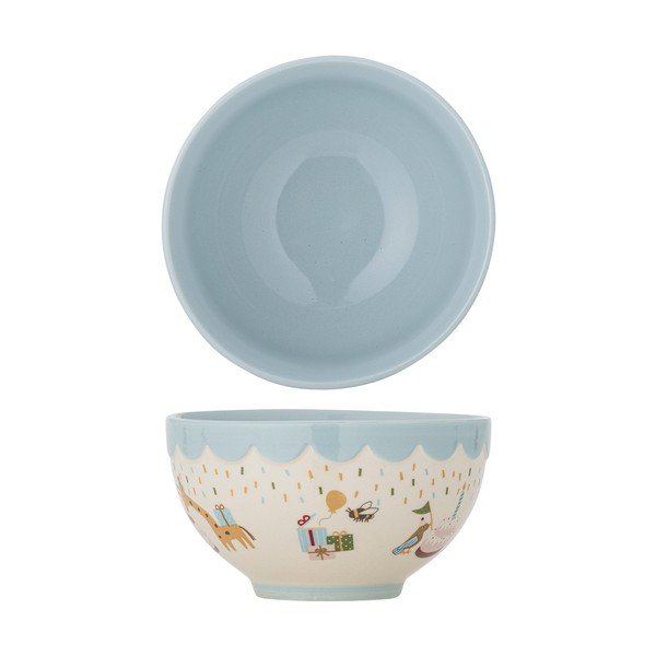 Šviesiai mėlynos spalvos/kreminės spalvos iš akmens masės vaikiškas dubuo ø 13,5 cm Celebrate – Bloomingville Mini-image-3