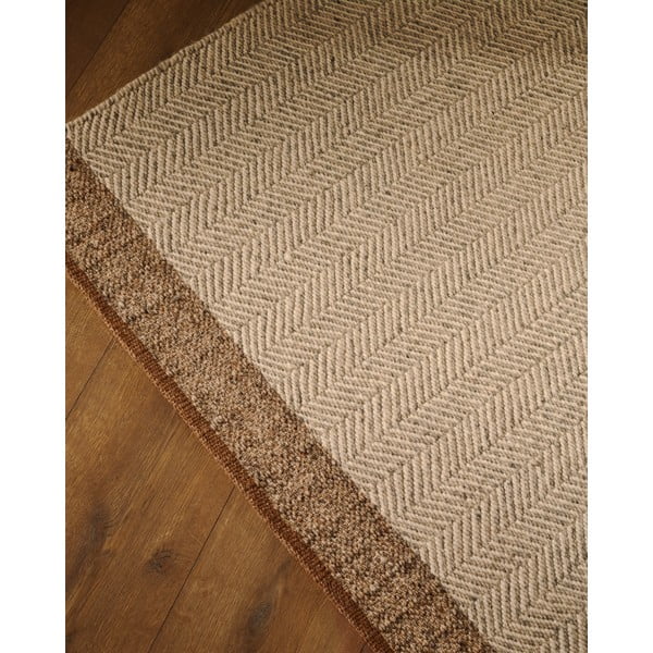 Apverčiamas/rankų darbo iš vilnos kilimas smėlio spalvos 160x230 cm Nifelia – Kave Home-image-3