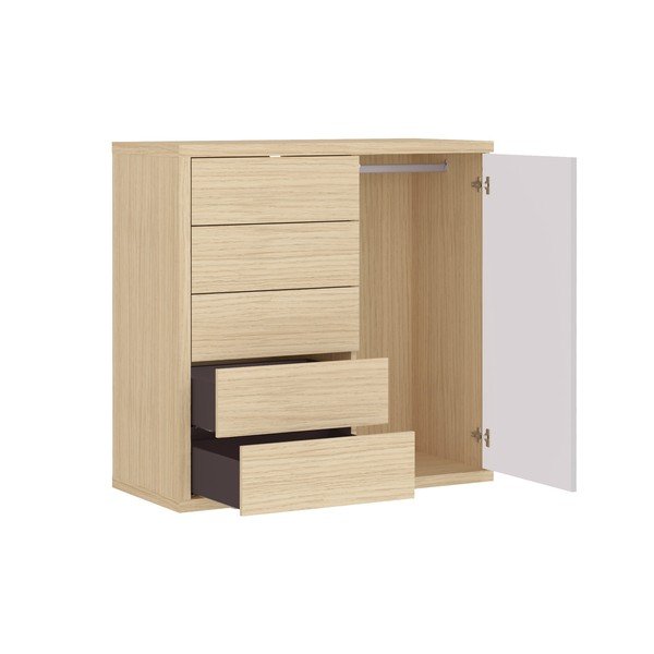 Balta žema ąžuolo dekoro komoda 113x113 cm Hugo - TemaHome-image-4